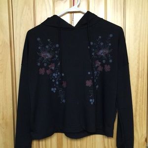 Long sleeve black shirt with hood